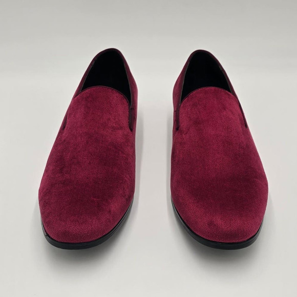 Alfani Zion Slipper Loafer Burgundy Velvet Slip On Casual Shoe Men\'s 9 M